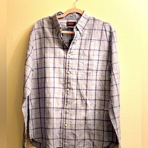 Jachs New York NWT men’s light blue plaid dress shirt, size medium